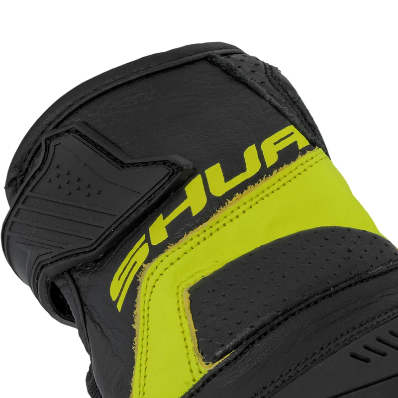 SHUA PROTON GUANTES DE MOTO NEGRO AMARILLO FLOU