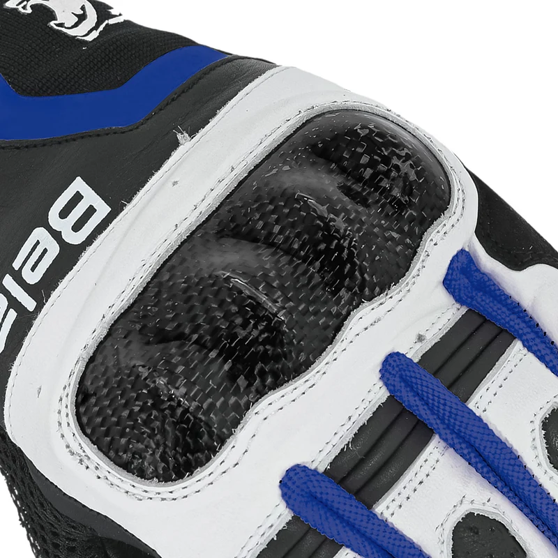 BELA AIR FLOW GUANTES DE MOTO DE PIEL NEGRO BLANCO AZUL