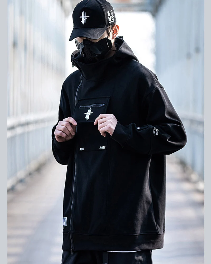 Techwear Cardigan Unisex Zip Up Hoodie