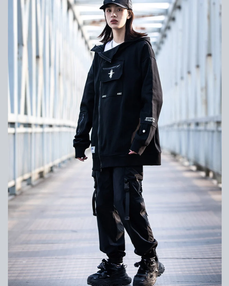 Techwear Cardigan Unisex Zip Up Hoodie