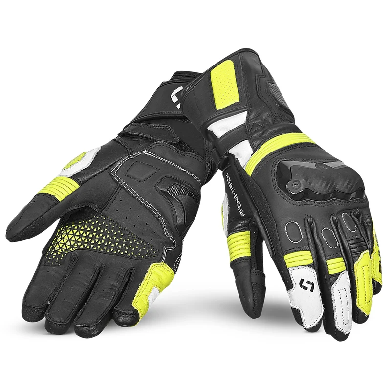 SHUA RANGER PRO GUANTES DE MOTO NEGRO BLANCO AMARILLO FLOU