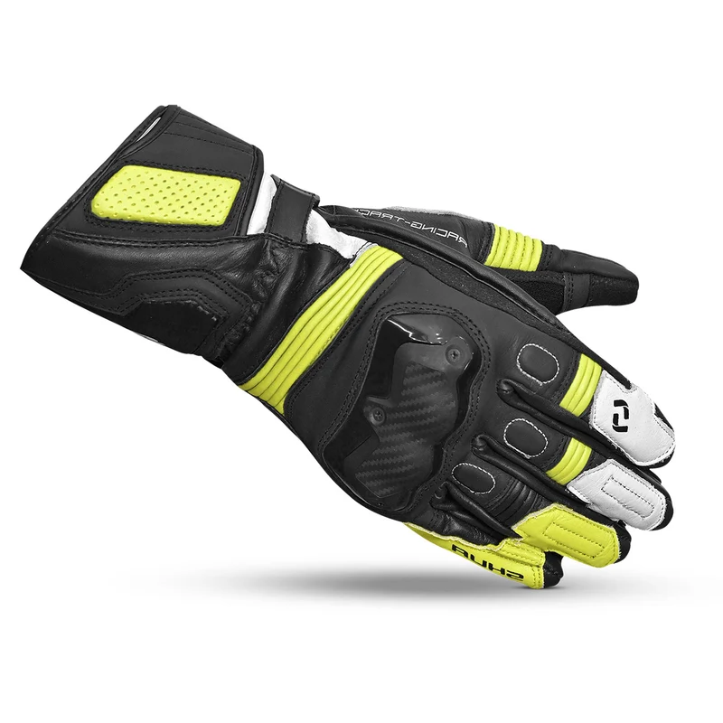 SHUA RANGER PRO GUANTES DE MOTO NEGRO BLANCO AMARILLO FLOU