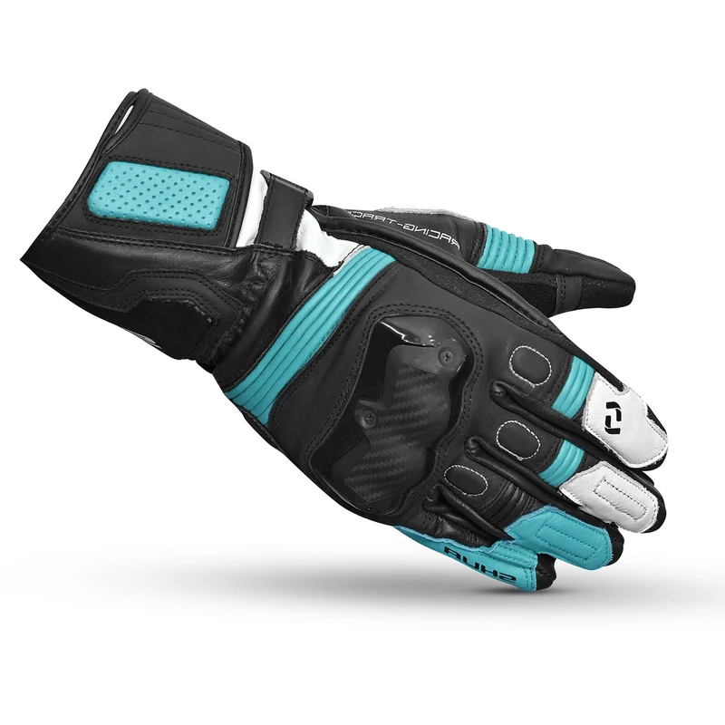 SHUA RANGER PRO GUANTES DE MOTO MUJER NEGRO BLANCO TURQUISE