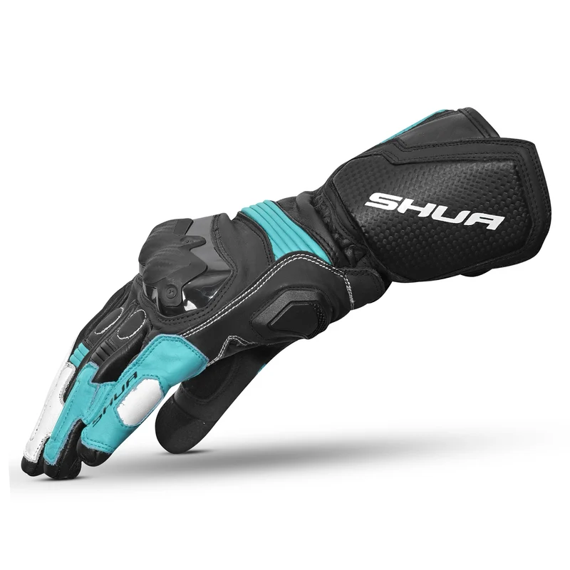 SHUA RANGER PRO GUANTES DE MOTO MUJER NEGRO BLANCO TURQUISE