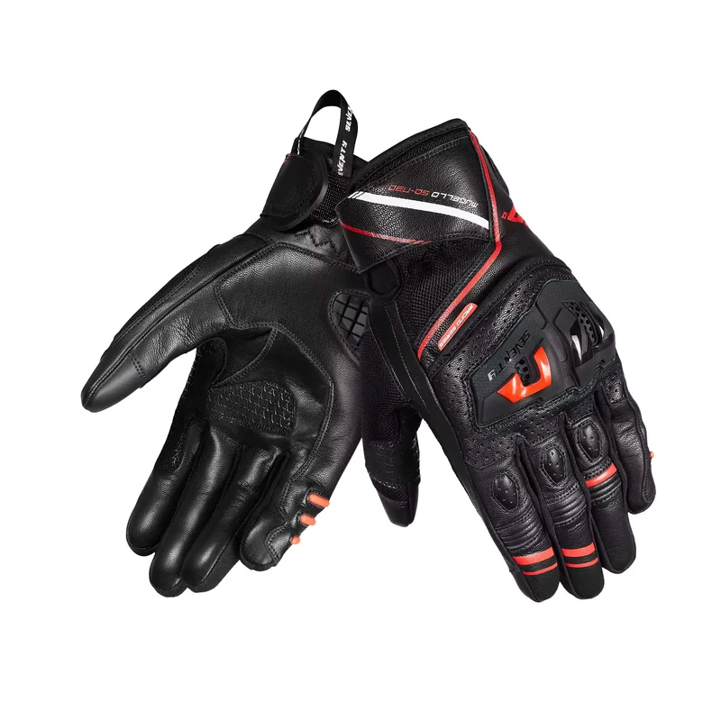 SEVENTY DEGREES SD-N30 MUGELLO GUANTE DE MOTO HOMBRE NEGRO ROJO