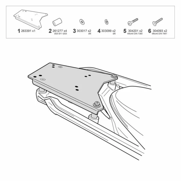 SHAD FIJACION PARA MALETA SUPERIOR BMW R1300GS OEM BMW