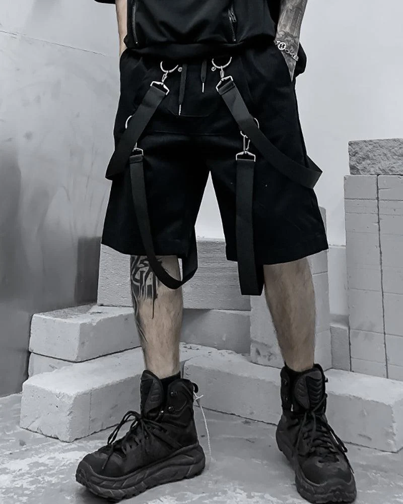 Techwear Ribbon Cargo Shorts