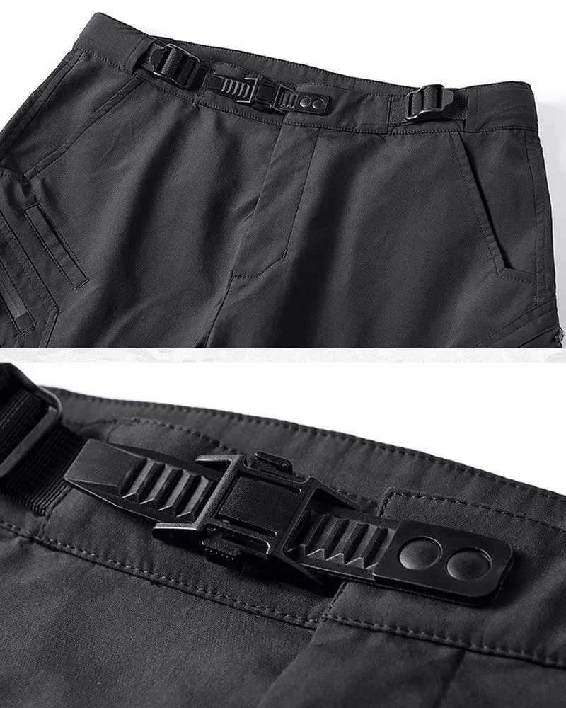 Functional Multi-Pocket Belt Cargo Shorts