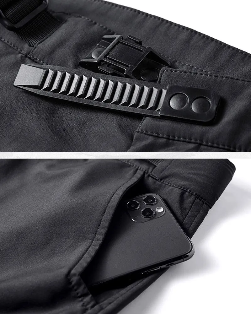 Functional Multi-Pocket Belt Cargo Shorts