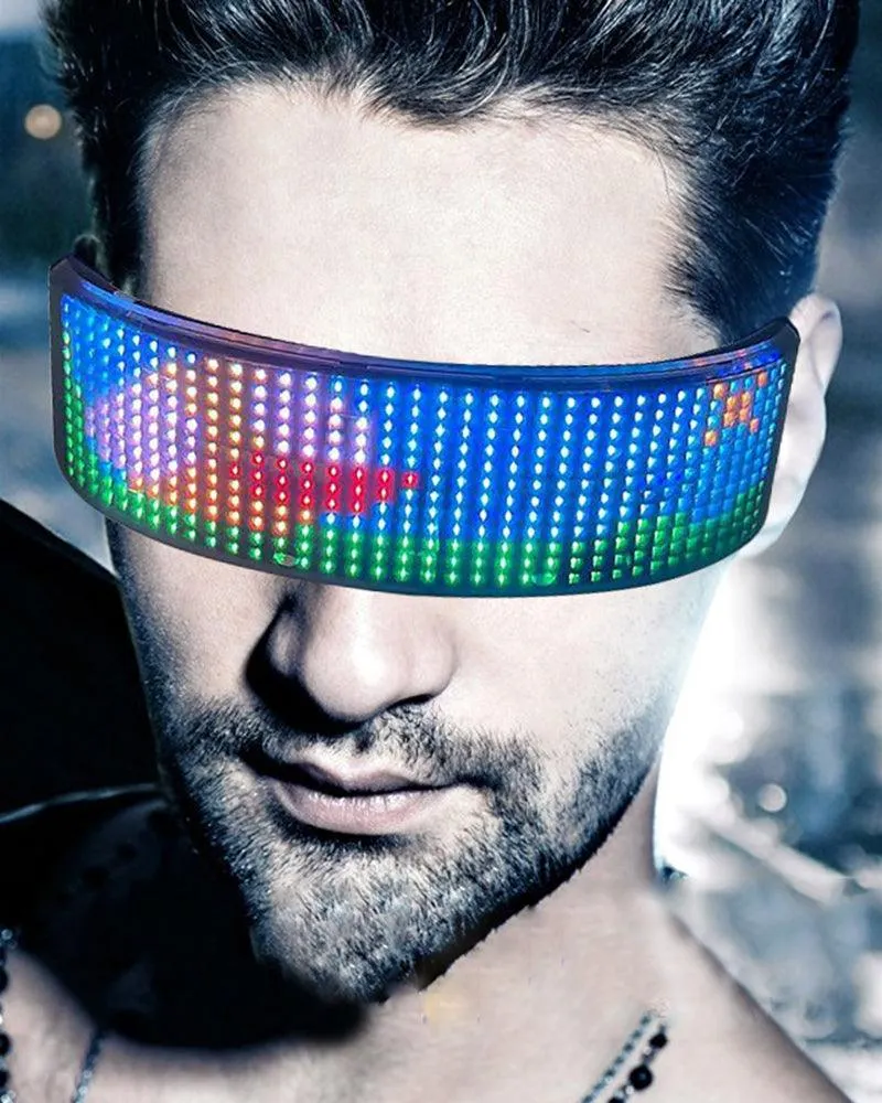 M-Zone Rhythm Cyberpunk Shining Led Glasses ( Customizable Text And Image Available)