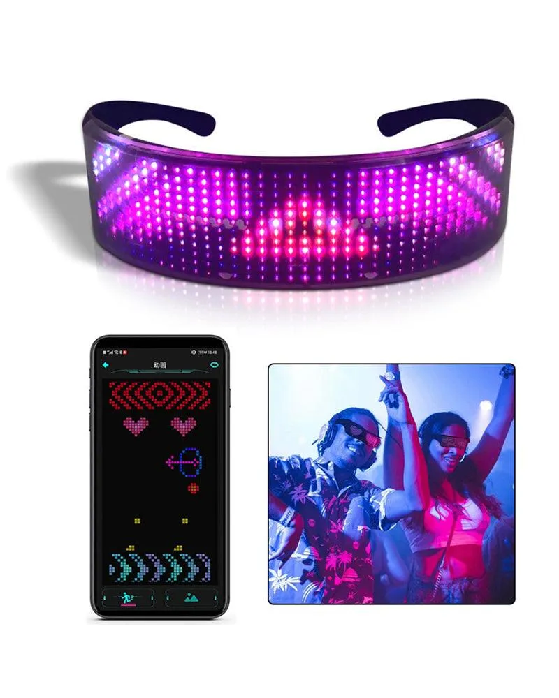 M-Zone Rhythm Cyberpunk Shining Led Glasses ( Customizable Text And Image Available)