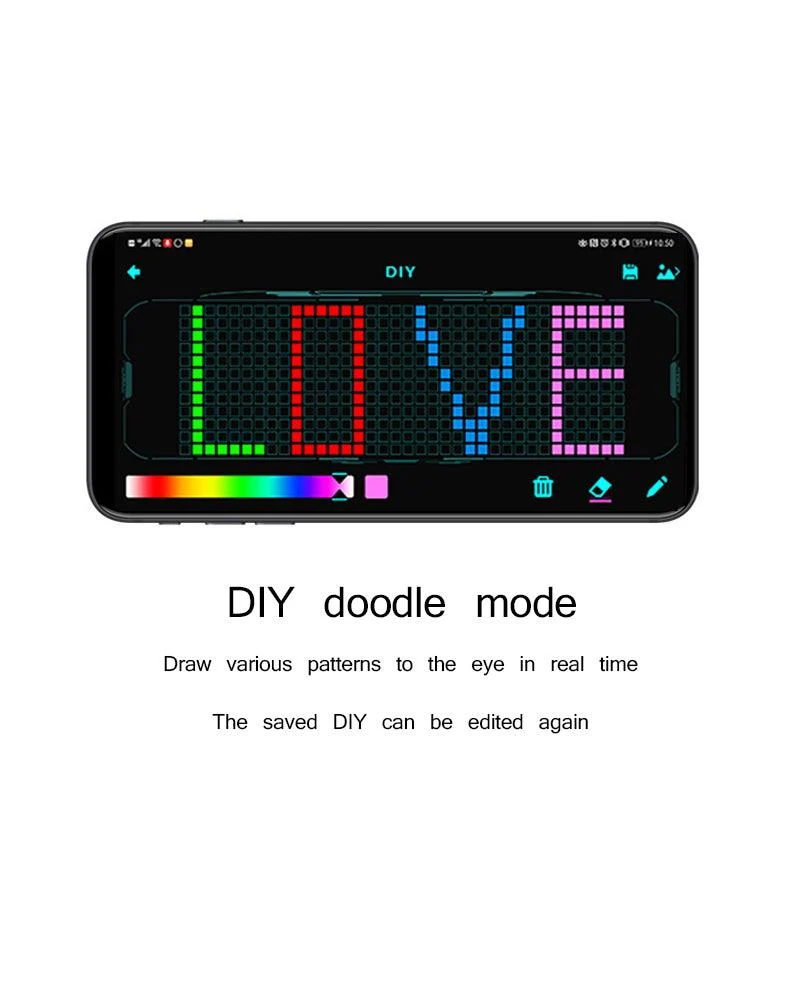 M-Zone Rhythm Cyberpunk Shining Led Glasses ( Customizable Text And Image Available)