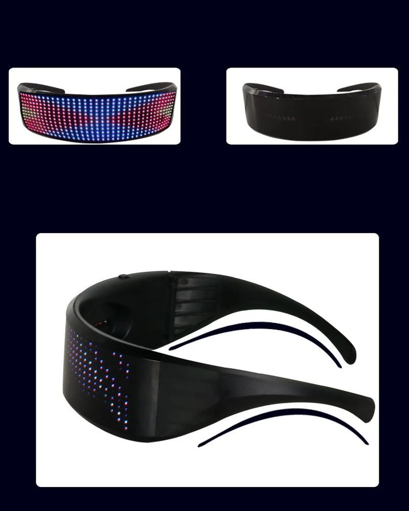 M-Zone Rhythm Cyberpunk Shining Led Glasses ( Customizable Text And Image Available)