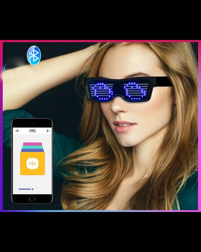 Cyberpunk LED Light Up Glasses ( Customizable Text And Image Available)