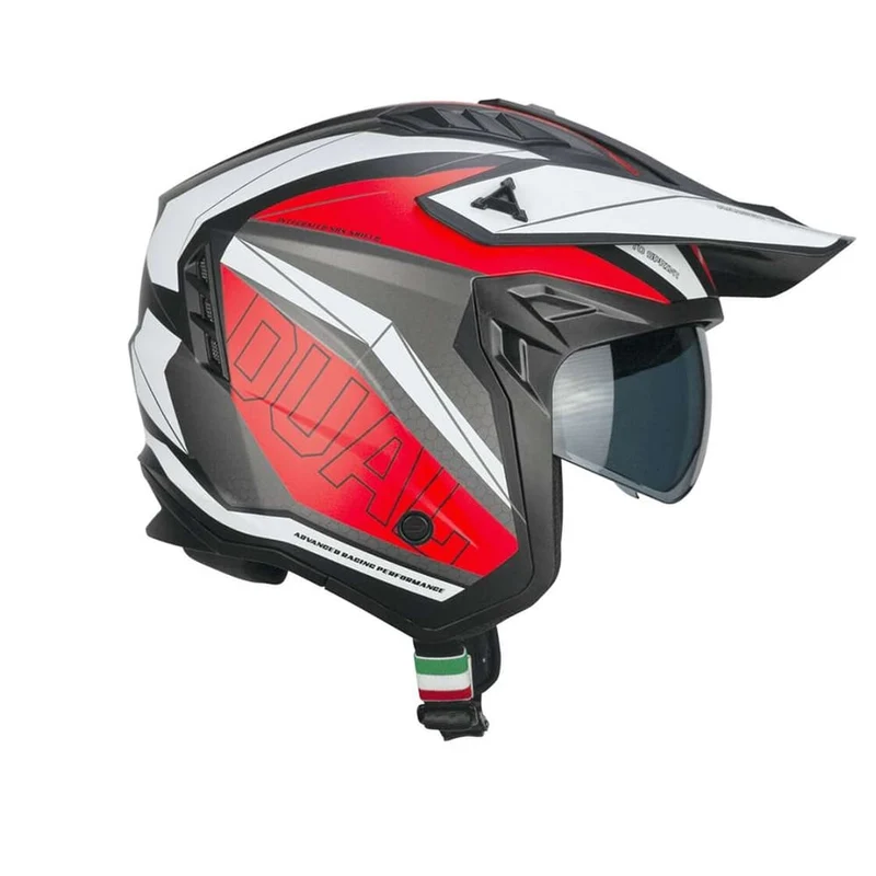 CGM 155G AFV-03 abierto jet Casco Negro Rojo Mate