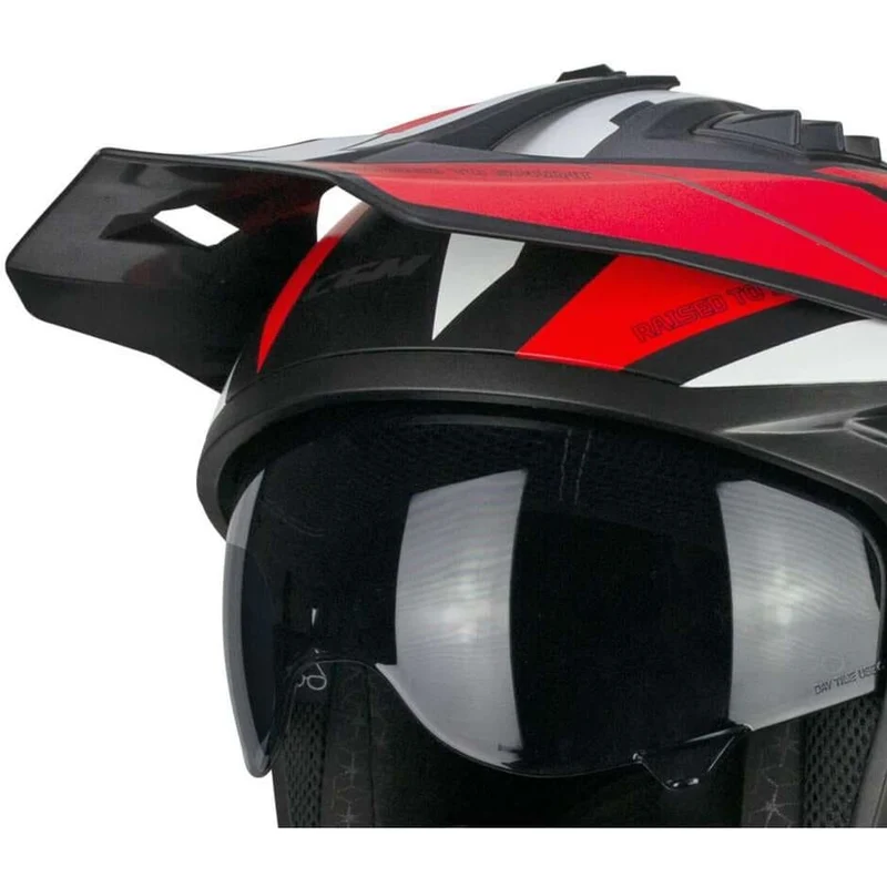 CGM 155G AFV-03 abierto jet Casco Negro Rojo Mate