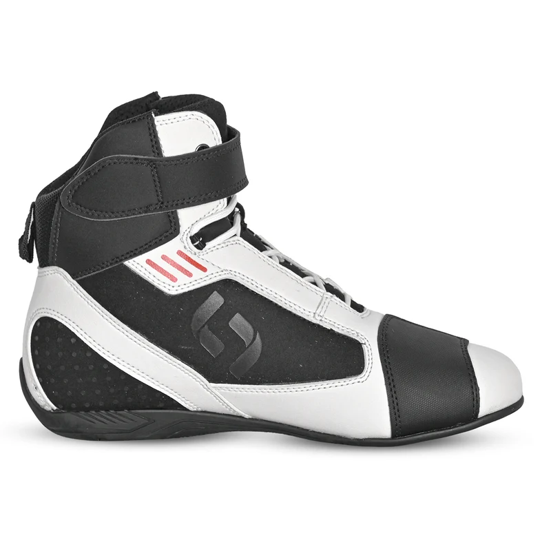 SHUA PULSE BOTAS DE MOTO NEGRO BLANCO ROJO