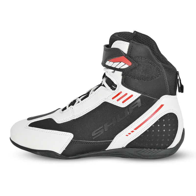 SHUA PULSE BOTAS DE MOTO NEGRO BLANCO ROJO