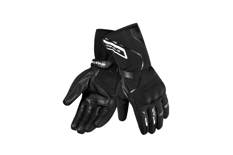 SEVENTY DEGREES SD-T57 GIAU LARGOS GUANTES DE MOTO HOMBRE NEGRO BLANCO