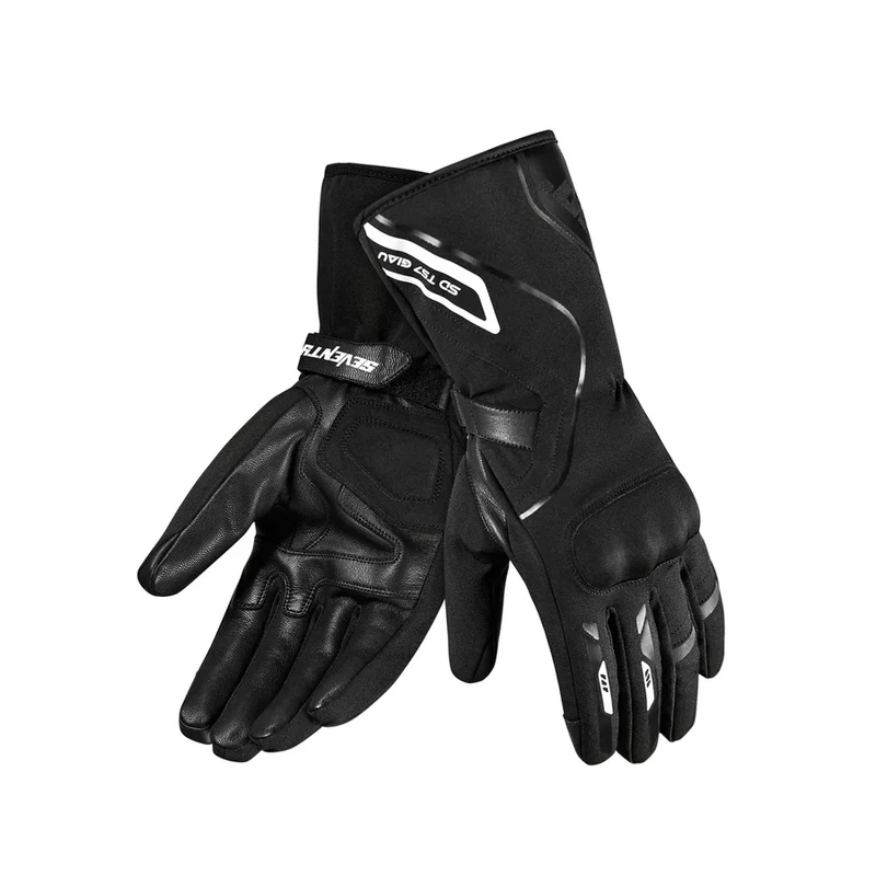 SEVENTY DEGREEs SD-T59 GIAU LARGOS GUANTES DE MOTO MUJER NEGRO BLANCO