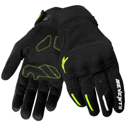 SEVENTY DEGREES SD-C42 ASPHALT GUANTE DE MOTO VERANO MUJER NEGRO AMARILLO FLUOR