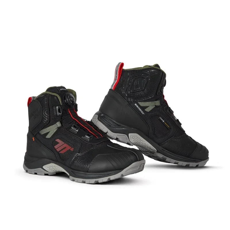 SEVENTY DEGREES SD-BA7 STELVIO BAJA BOTAS DE MOTO NEGRO VERDE ROJO