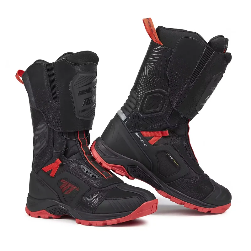 SEVENTY DEGREES SD-BA6 STELVIO HIGH BOTAS DE MOTO UNISEX NEGRO/ROJO