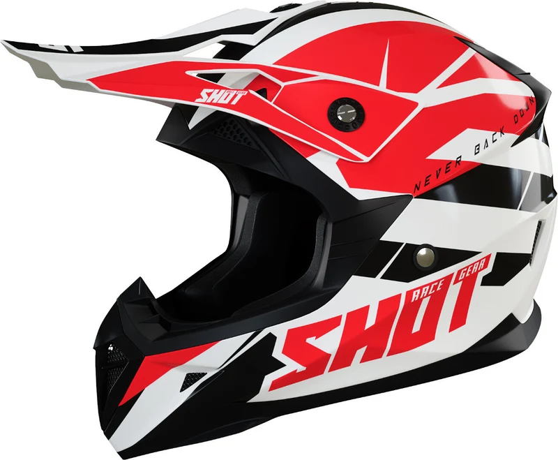 SHOT CASCO PULSE REVENGE DE MOTOCROSS BLANCO ROJO NEGRO