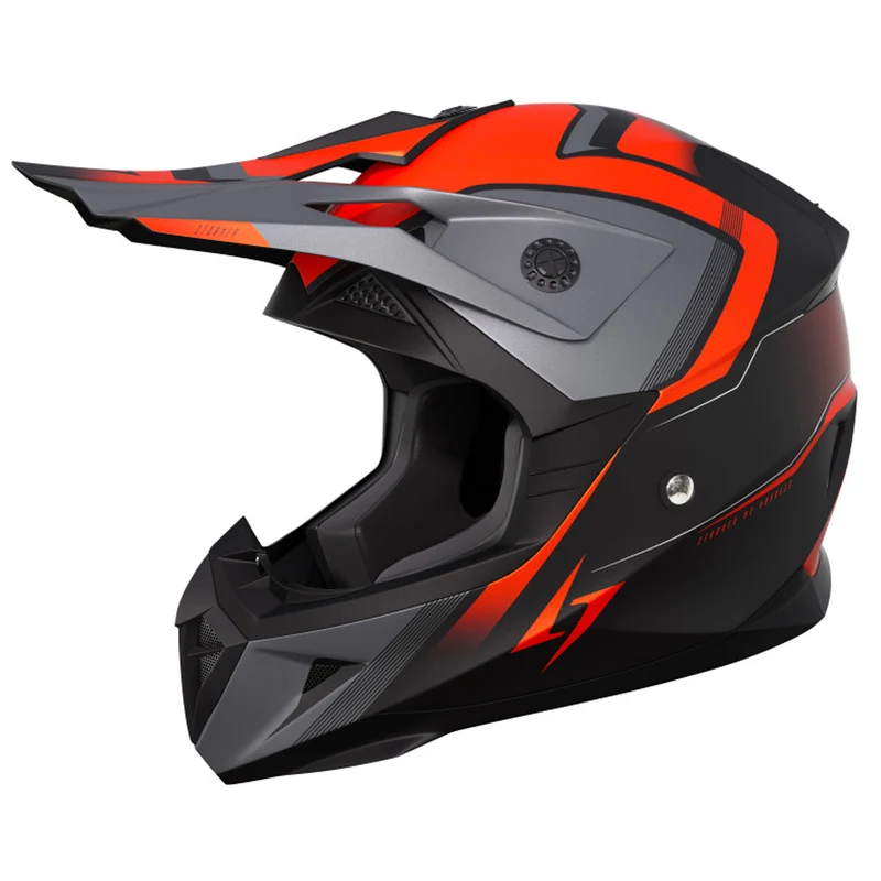 STORMER CASCO MADNESS MOTOCROSS BLACK ORANGE METAL MATT