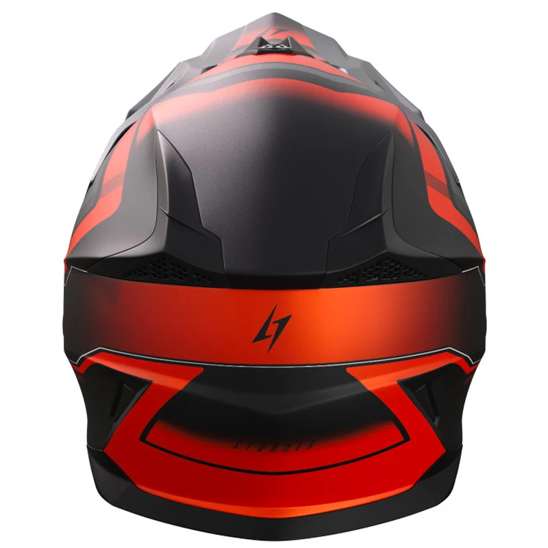 STORMER CASCO MADNESS MOTOCROSS BLACK ORANGE METAL MATT