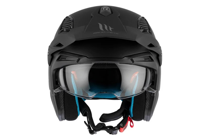 MT DISTRICT SV SOLID CARRETERA TODOTERRENO CASCO DE MOTO A1 NEGRO MATE