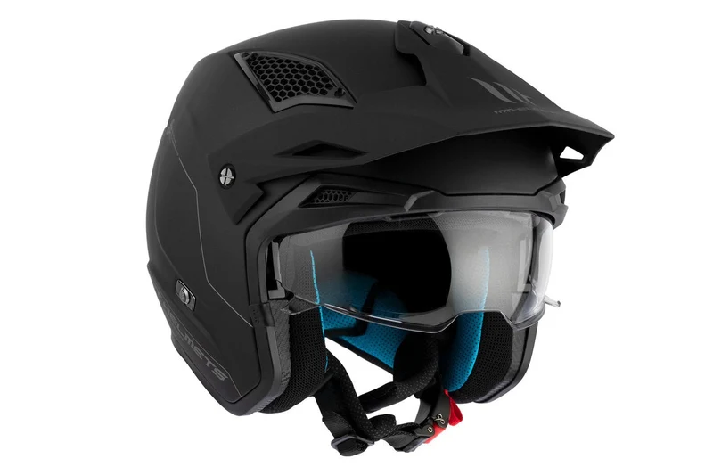 MT DISTRICT SV SOLID CARRETERA TODOTERRENO CASCO DE MOTO A1 NEGRO MATE