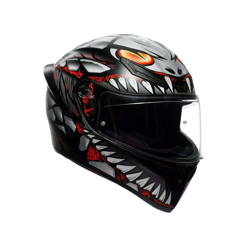 AGV K1 S LYZARD CASCO INTEGRAL DE MOTOCICLETA NEGRO MATE GRIS ROJO