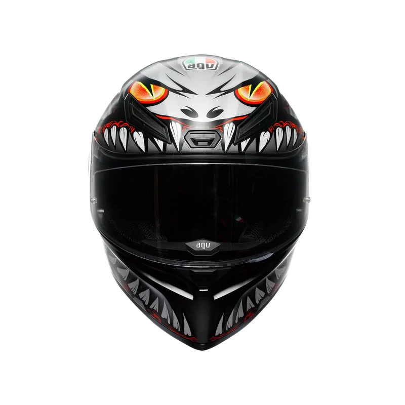 AGV K1 S LYZARD CASCO INTEGRAL DE MOTOCICLETA NEGRO MATE GRIS ROJO