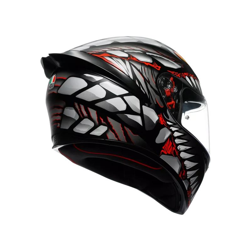 AGV K1 S LYZARD CASCO INTEGRAL DE MOTOCICLETA NEGRO MATE GRIS ROJO