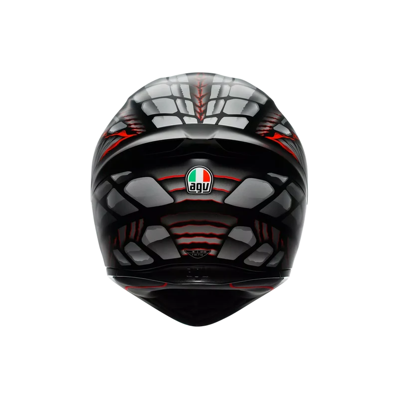 AGV K1 S LYZARD CASCO INTEGRAL DE MOTOCICLETA NEGRO MATE GRIS ROJO