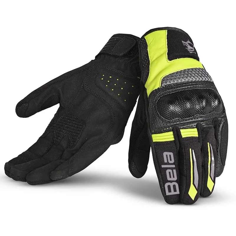 BELA HERO AIR GUANTES DE MOTO TEXTILE MUJER NEGRO GRIS AMARILLO