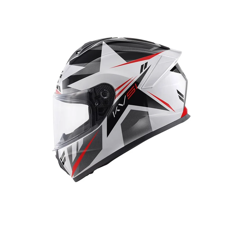 KAPPA KV51 ZENITH ABS Moto Integral Casco Blanco Brillante Negro Rojo