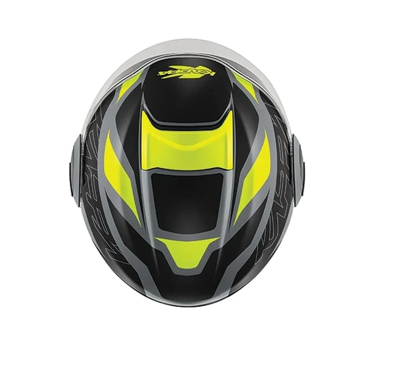 KAPPA KV37 EVO Motocicleta Cara Abierta Casco Gris Negro Mate Amarillo