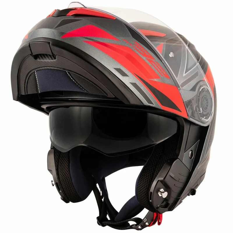 KAPPA KV32 TRONG Moto Modular Casco Titanio Rojo