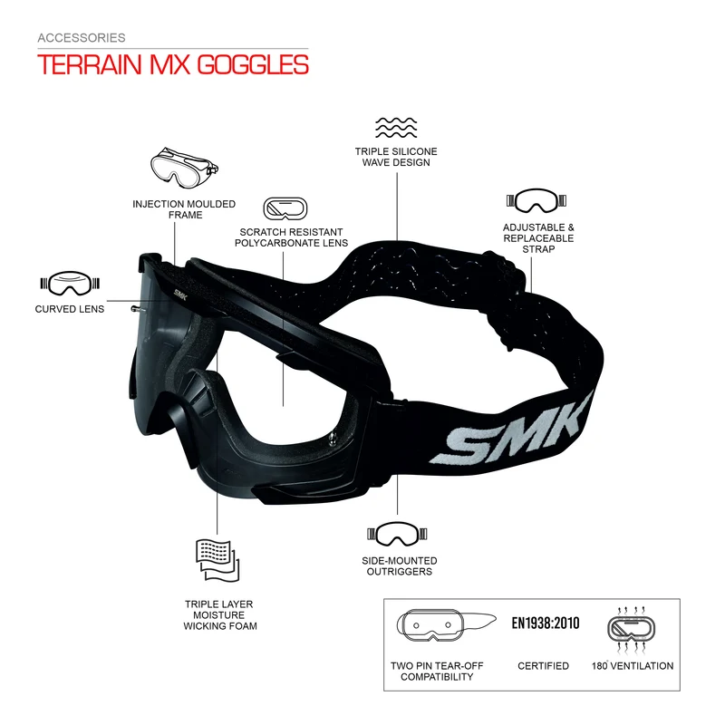 SMK GAFAS DE PROTECCIÓN MX ALLTERRA BLANCO