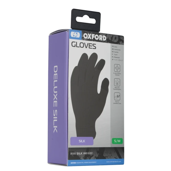 OXFORD DELUXE GLOVES SILK BLK S/M