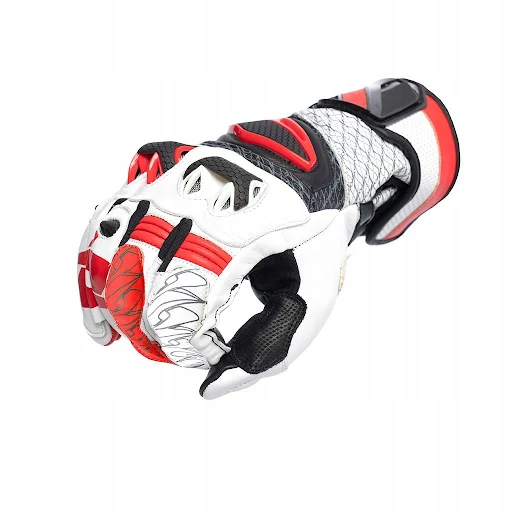 SPYKE Tech Pro Racing Man Guantes Blanco/Negro/Rojo