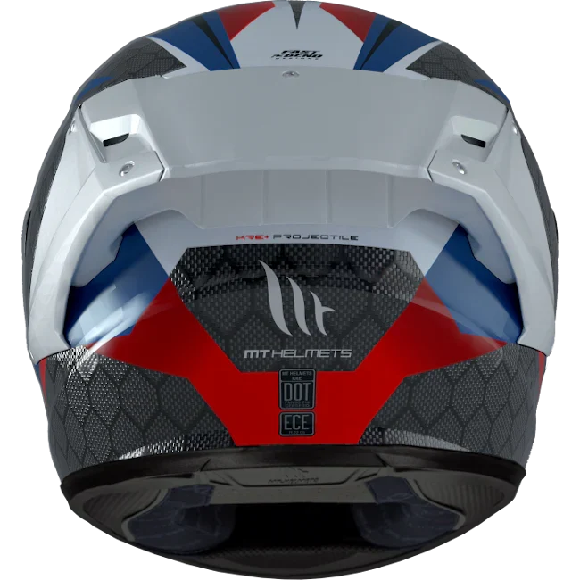 MT FF103PLUSC KRE+ CARBON PROJECTILE CASCO DE MOTO D7 AZUL BRILLO