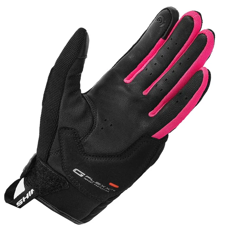 SHIMA SONIC GUANTES DE MOTO CUERO MUJER NEGRO ROSA