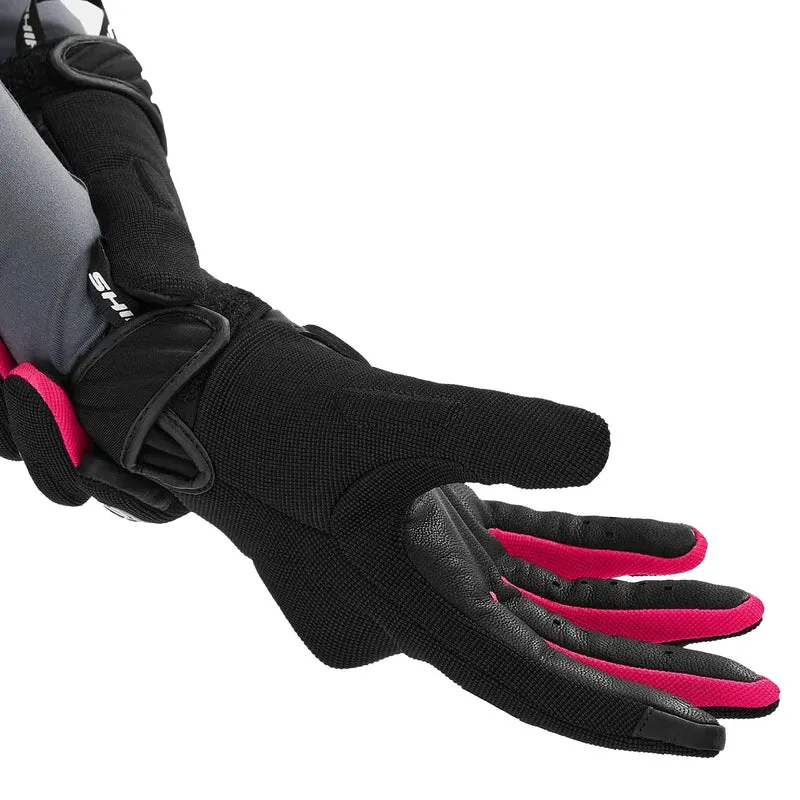 SHIMA SONIC GUANTES DE MOTO CUERO MUJER NEGRO ROSA