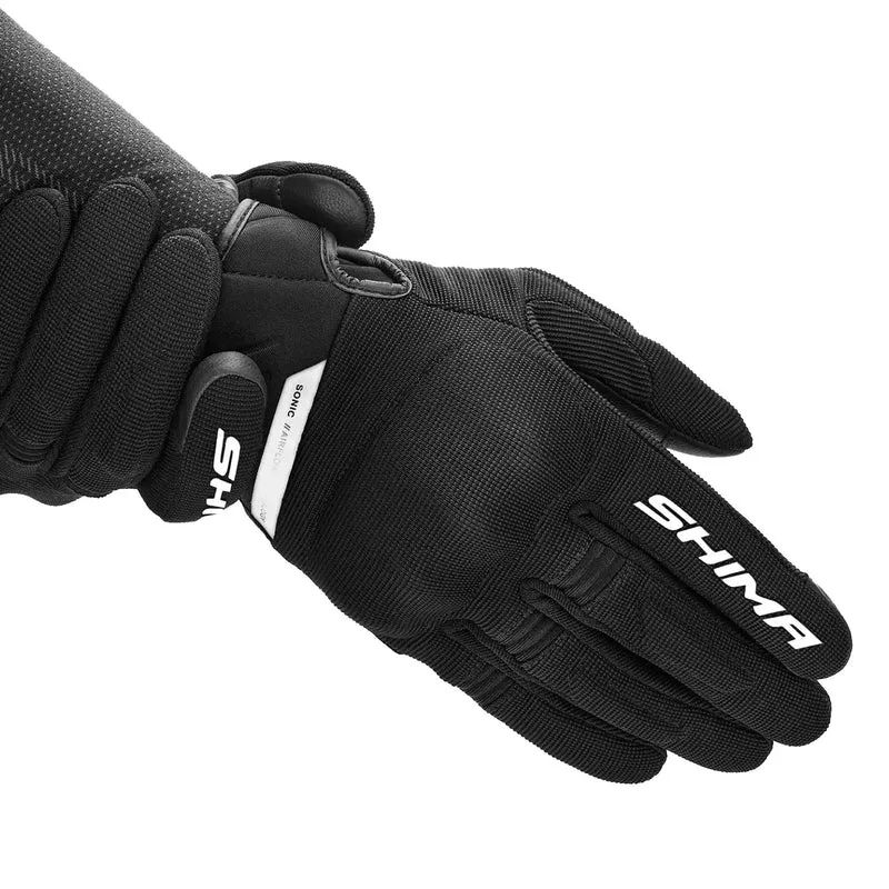 SHIMA SONIC GUANTES DE MOTO CUERO MUJER NEGRO BLANCO