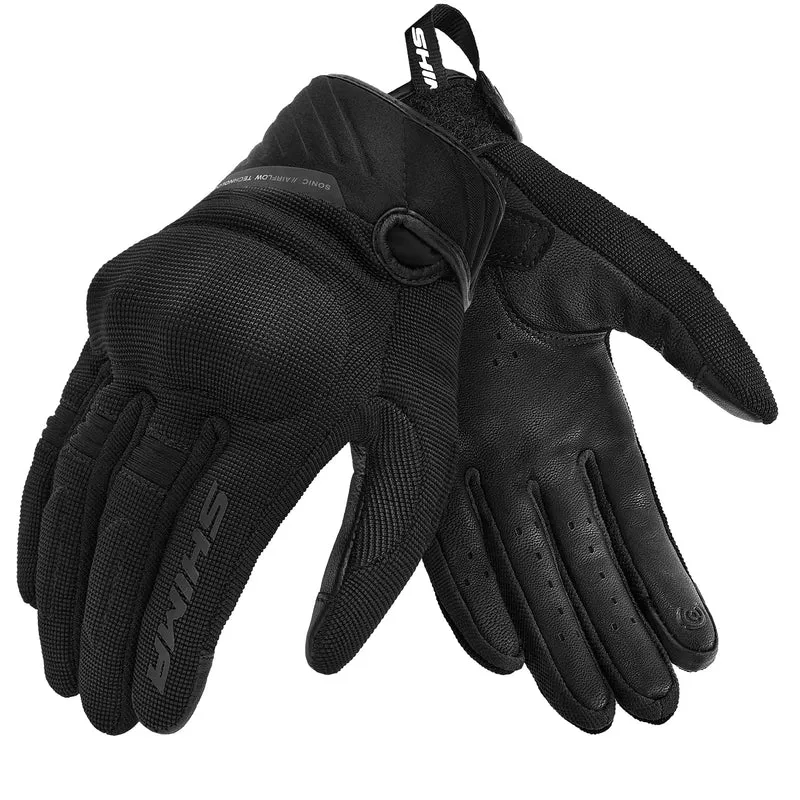 SHIMA SONIC GUANTES DE CUERO MOTO MUJER NEGRO