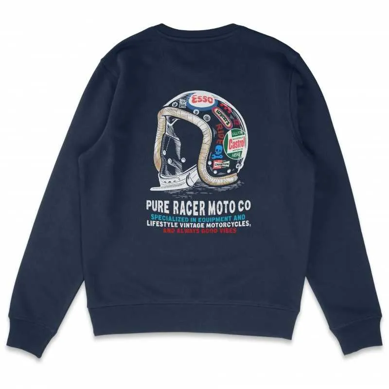 PURERACER SUDADERA STICKERS BLUE NAVY