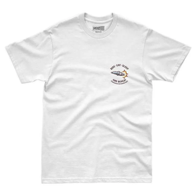 PURERACER CAMISETA RIDE-EAT-SLEEP WHITE